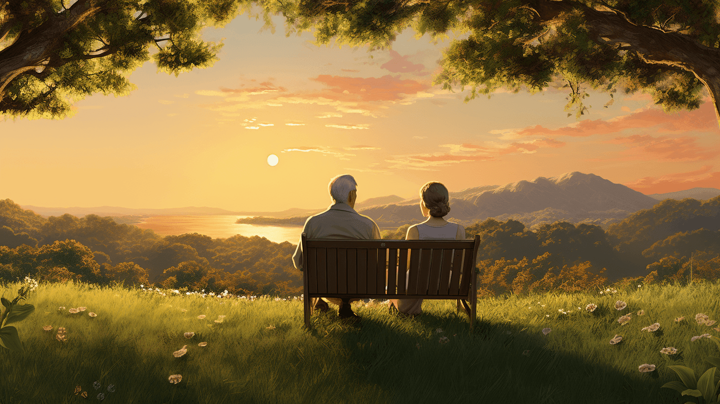 Old married couple looking at the sunset | Doyle Pension