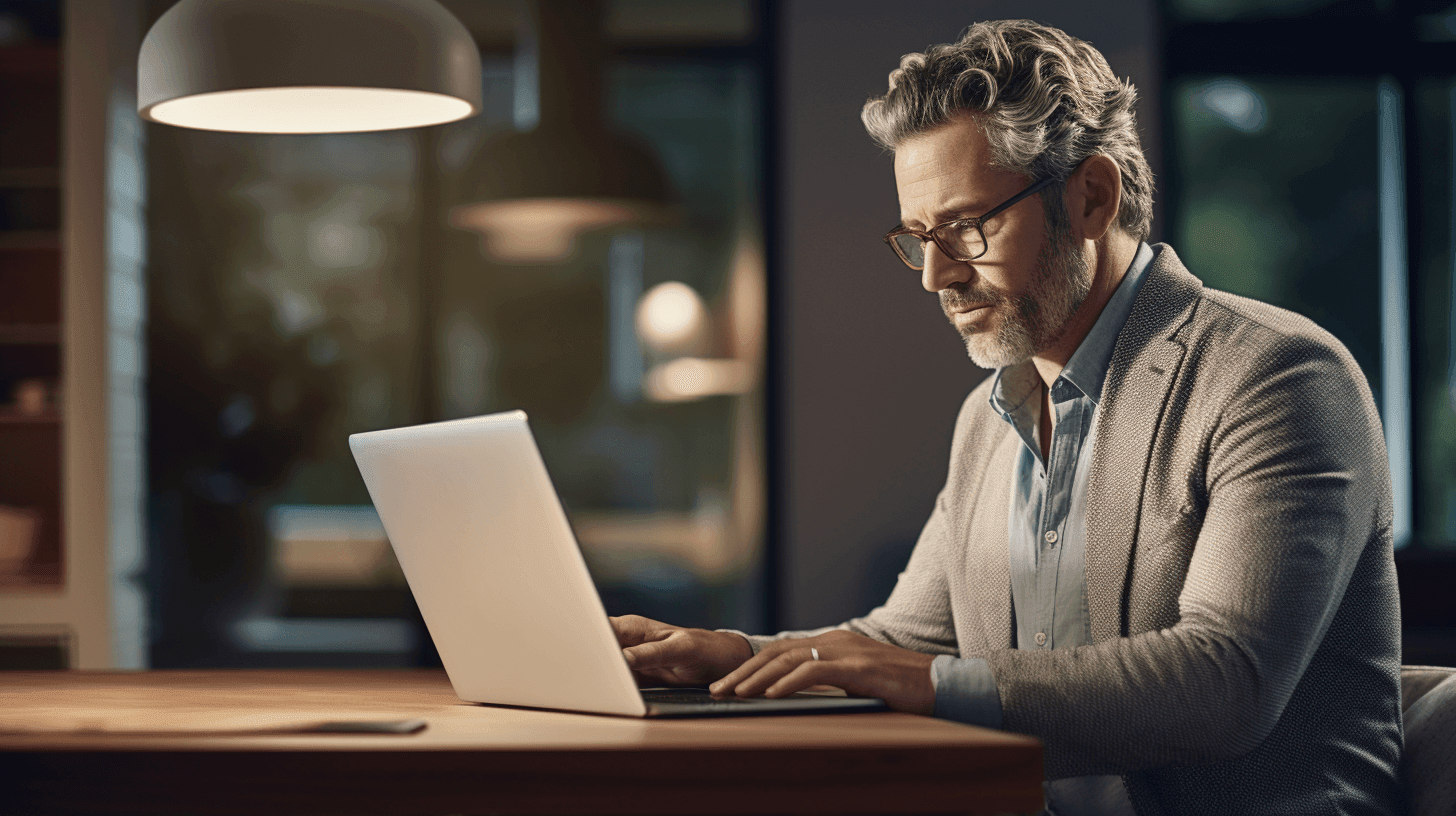 Man working at table | Doyle Pension