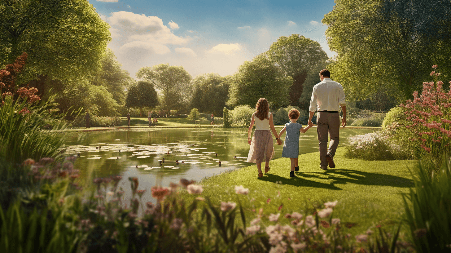 Family walking in a park during a sunny day | Doyle Pension